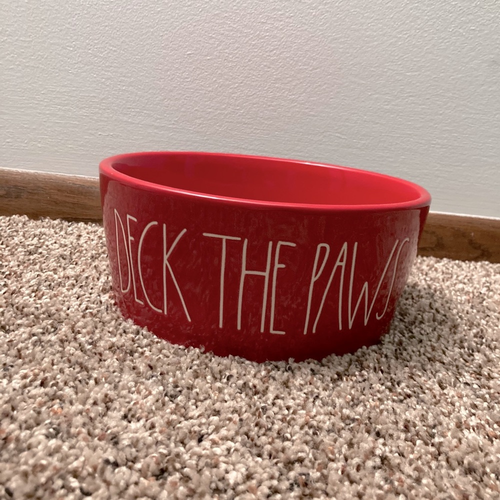 Rae Dunn Christmas Deck The Paws Bowl 🐾♥️